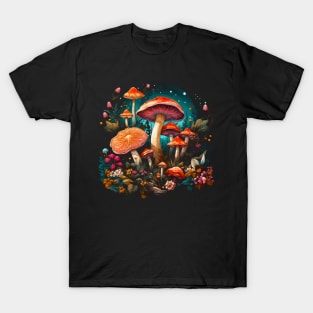 Funky Foliage Murshroom Boho Tees Channeling Organic Chic Vibes T-Shirt